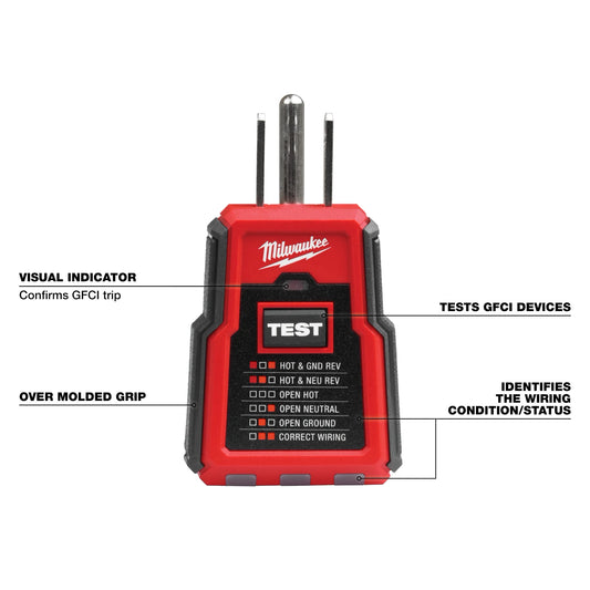 Probador de enchufes con GFCI Milwaukee 2223-20 - imagen 2