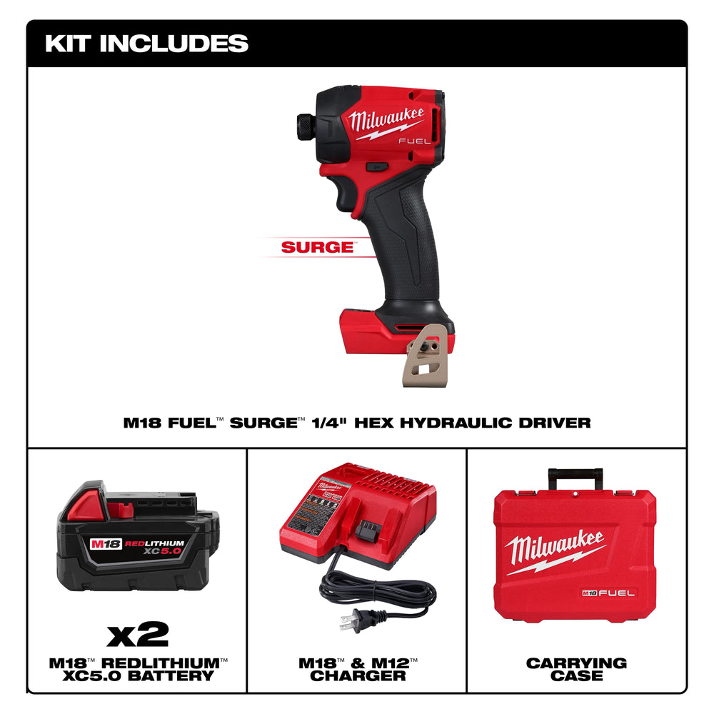 Kit de destornillador hidráulico hexagonal M18 FUEL™ SURGE™ de 1/4" Milwaukee 2761-22 - imagen 4