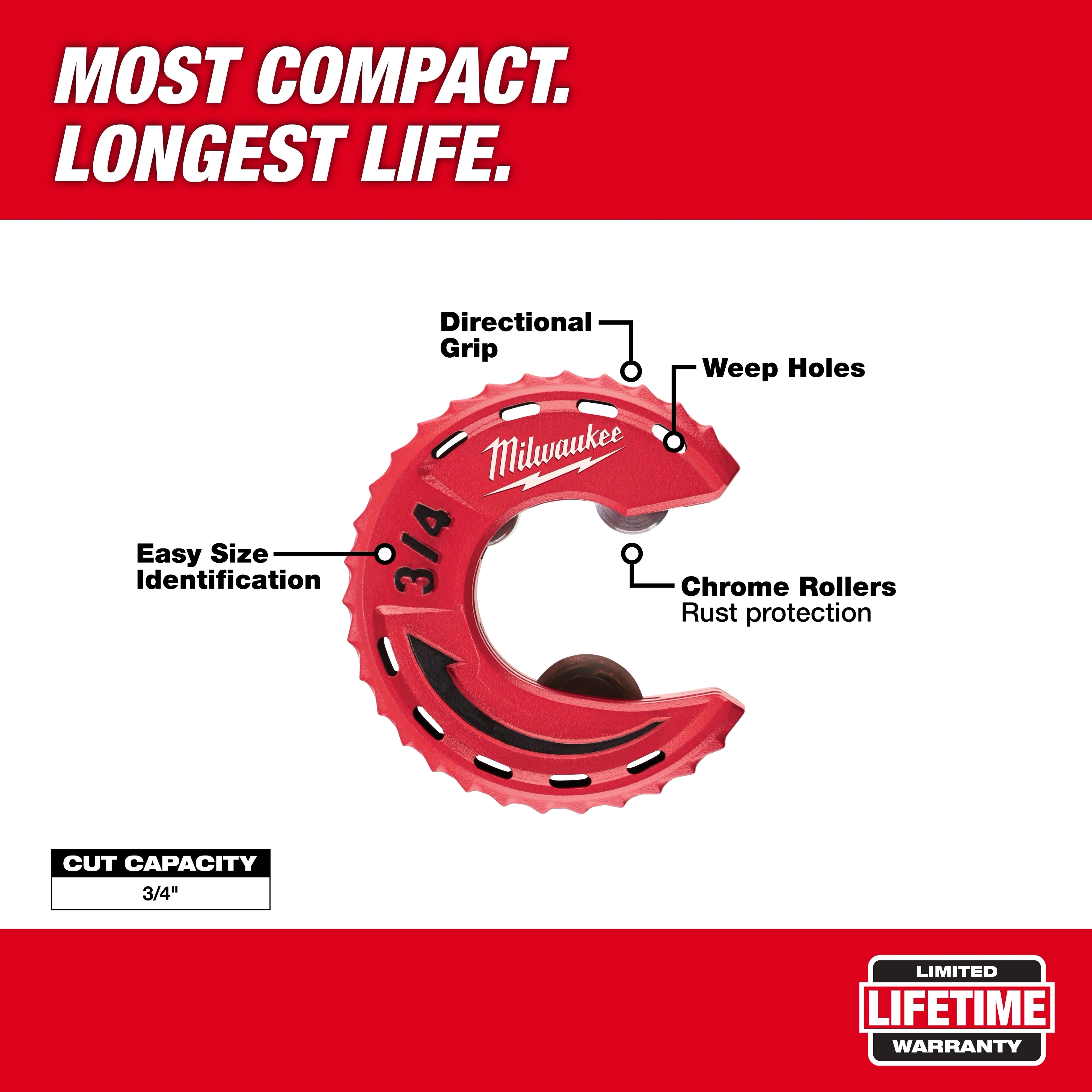 Cortador de tubos en círculos cerrados de 3/4" Milwaukee 48-22-4261 - imagen 4