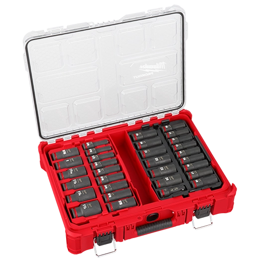 Juego de 31 cubos SHOCKWAVE Impact Duty™ con boca de 1/2" PACKOUT Milwaukee 49-66-6806