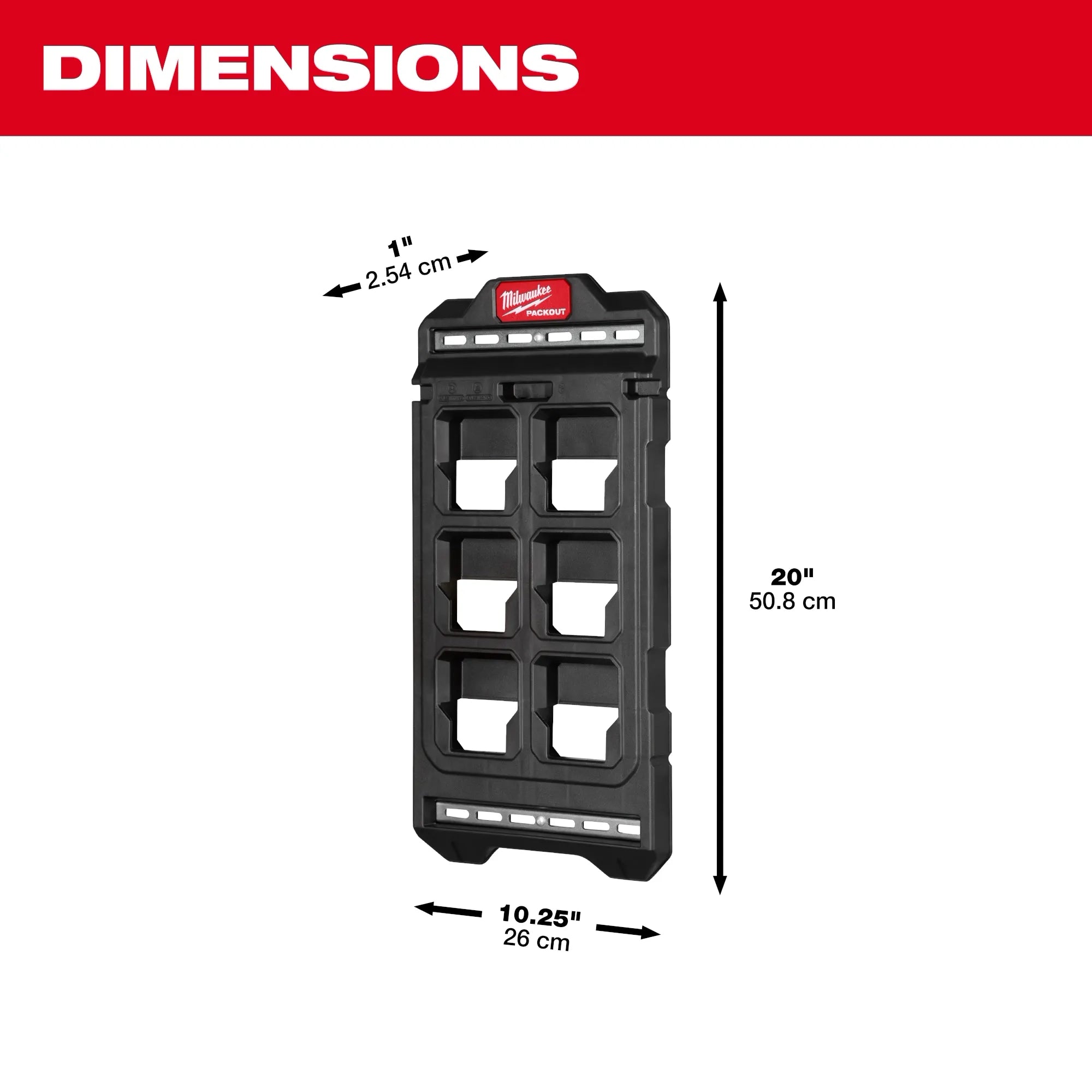 Placa compacta para pared PACKOUT™ Milwaukee 48-22-8496 - imagen 3