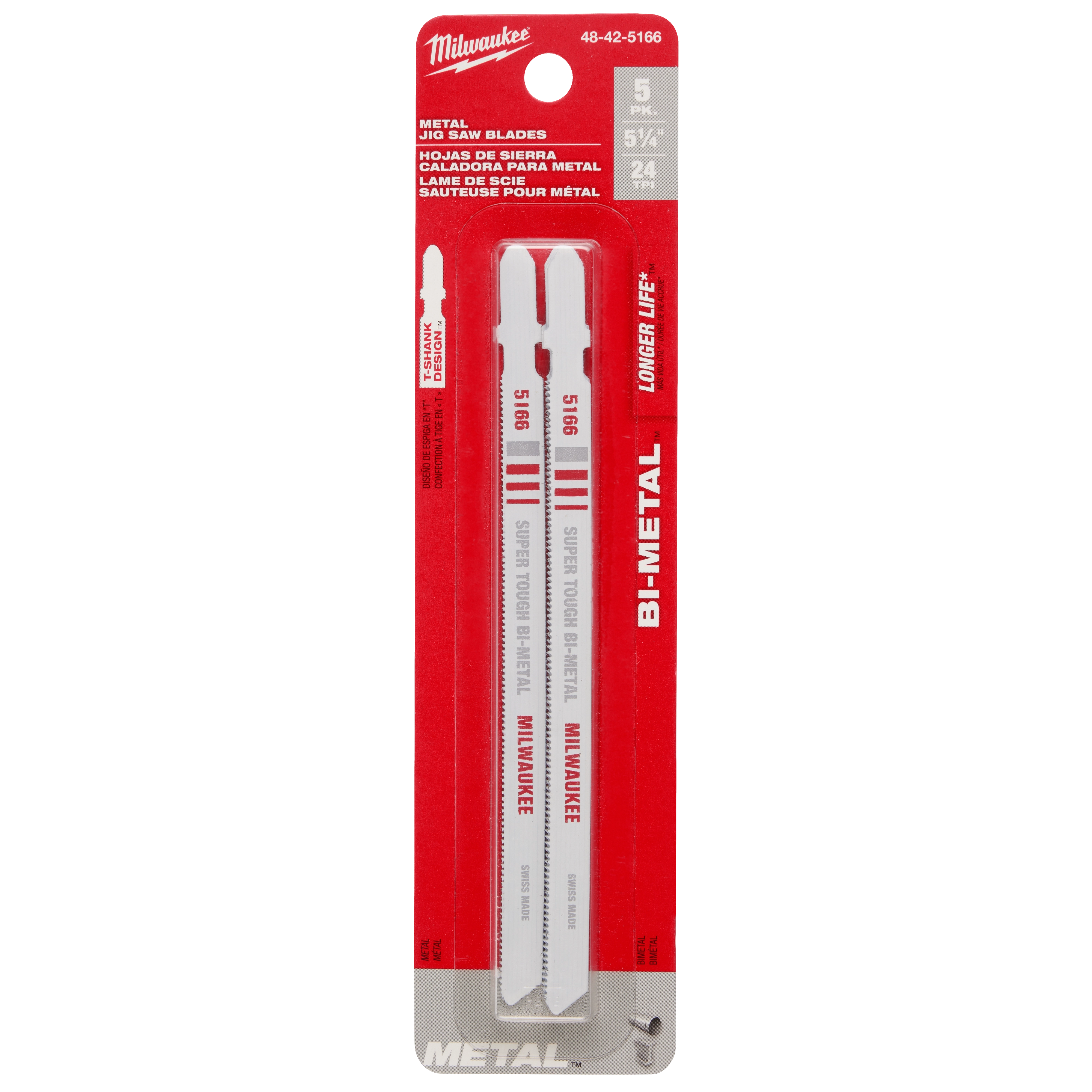 Hoja bimetálica para sierra caladora de 5-1/4" 24 TPI (paquete por 5) Milwaukee 48-42-5166 - imagen 6