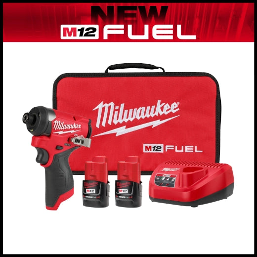 Kit de destornillador de impacto hexagonal M12 FUEL™ de 1/4" Milwaukee 3453-22 - imagen 2