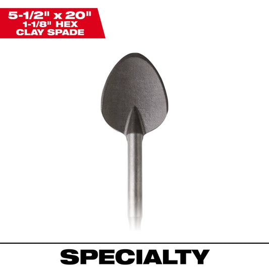 1-1/8" Hex Demo 20" Clay Spade Milwaukee 48-62-4030