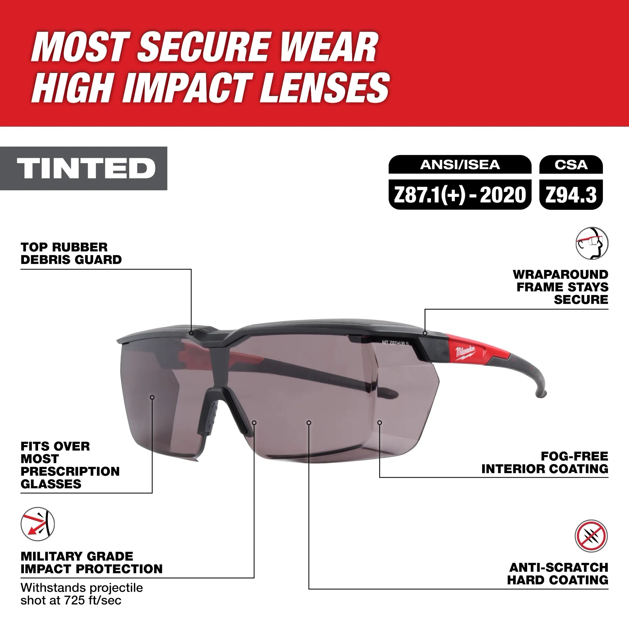 Sobrelentes - Lentes ahumados con revestimiento doble Milwaukee 48-73-2075 - imagen 3