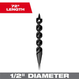 Broca de barrena de cable flexible de 1/2” x 72" de MILWAUKEE® Milwaukee 48-13-8350 - imagen 2