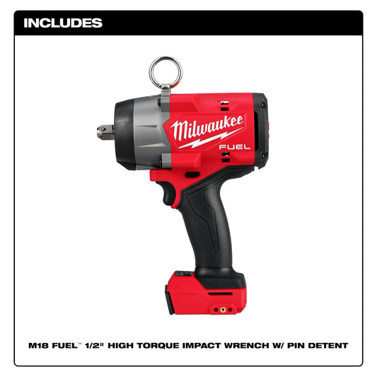 Llave de impacto de torque alto M18 FUEL™ de 1/2" con retención de pasador Milwaukee 2966-20 - imagen 2