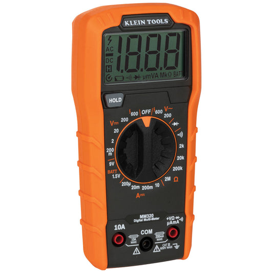 Kit de prueba electrica, multimetro digital, probador de voltaje y probador de contactos MM320+NCVT-3P+ET45+RT210 Klein Tools MM320KIT – imagen 2