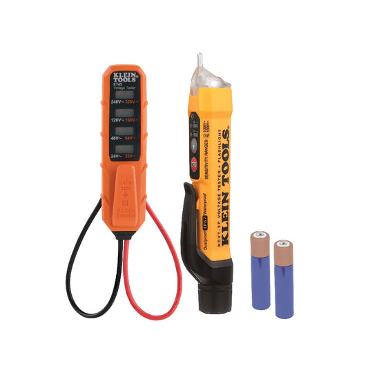 Kit de prueba electrica con probador de voltaje sin contacto de doble rango con lampara y un probador de voltaje CA/CD NCVT-3P+ET45 Klein Tools
