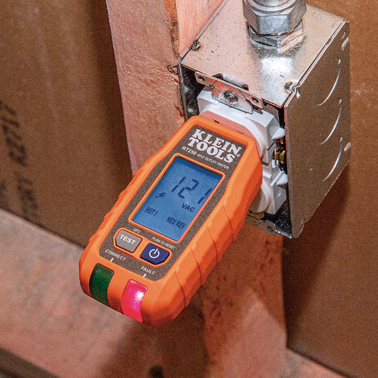 Probador de tomacorrientes GFCI con pantalla LCD Klein Tools RT250 – imagen 2