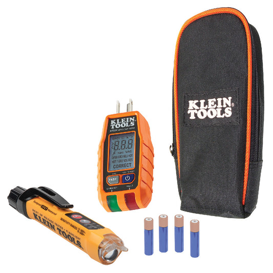 Kit de prueba electrica con probador de tomacorriente eléctrico con pantalla LCD prueba de voltaje 120V y un probador de voltaje sin contacto con