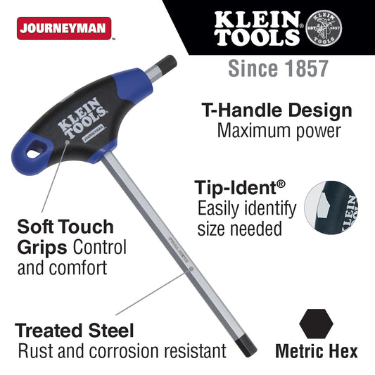 Juego de llaves hexagonales Journeyman mango T en métricas Klein Tools JTH68M – imagen 2
