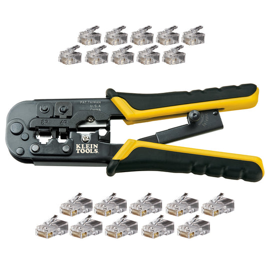Kit de Ponchadora/Peladora de cable conductores de par (RJ11/RJ12, RJ22 y RJ45) Klein Tools VDV226-817