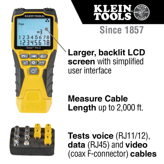 Probador de cables VDV SCOUT® PRO 3 Klein Tools VDV501-851 – imagen 2